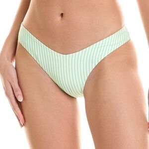 WEWOREWHAT Women's Delilah Vintage Striped Bikini Bottom Mint White XL NWT